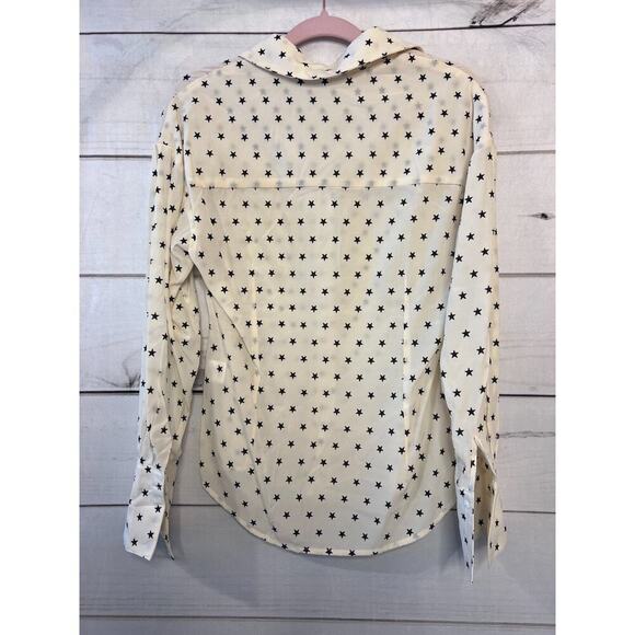 Ellison Cream Button Up Top With Black Stars Size Small - Picture 6 of 6